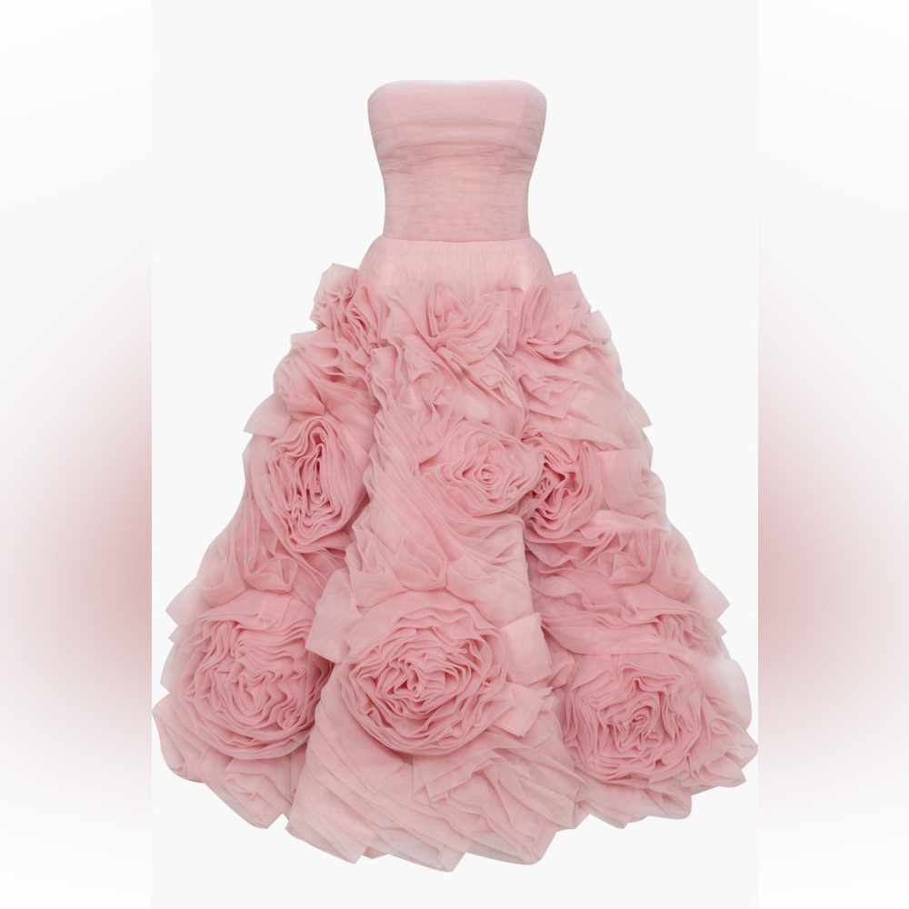 MillaNova Milla Pink Strapless Floral Tulle Dress